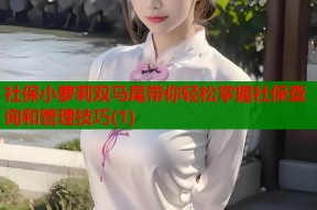 社保小萝莉双马尾带你轻松掌握社保查询和管理技巧(1)