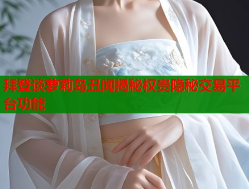 拜登谈萝莉岛丑闻揭秘权贵隐秘交易平台功能  第1张