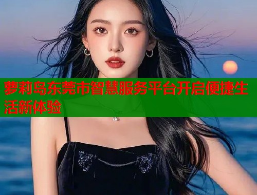 萝莉岛东莞市智慧服务平台开启便捷生活新体验 第1张 萝莉岛东莞市智慧服务平台开启便捷生活新体验 第1张